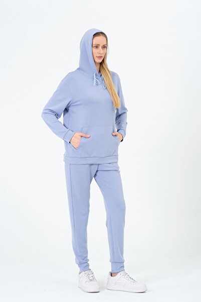 Rich Kadın Yumuşak Kumaş Kapşonlu Eşofman Takımı