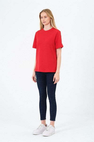Rich Women's Crew Neck Short Sleeve Basic T-Shirt - Interlock Fabric