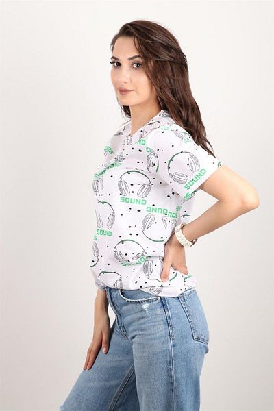 Rich Γυναικείο μπλουζάκι με στάμπα Crew Neck Oversize