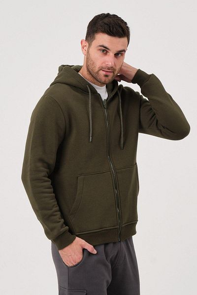 Rich Φούτερ Unisex με φερμουάρ Kangaroo Pocket 3 Thread Fleece Εσωτερικά