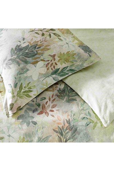 Linens Green Wisteria Cotton Satin Double Bed Cover Set