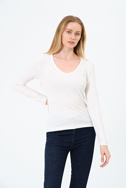 Rich Γυναικεία μπλούζα καμιζόλ με μακρυμάνικο λαιμόκοψη