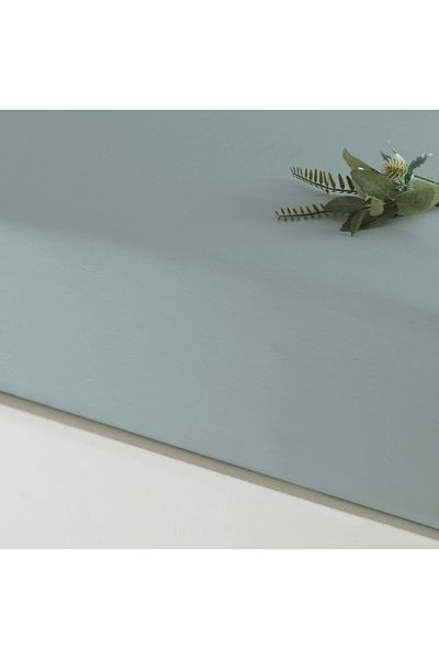 Linens Green Cotton Satin Single Elastic Sheet - Mix&Match