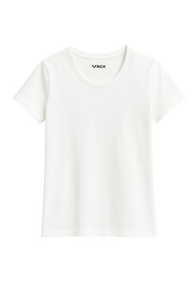 Rich Γυναικείο μπλουζάκι από 100% βαμβάκι 2 συσκευασιών με κοντό μανίκι με στρογγυλή λαιμόκοψη