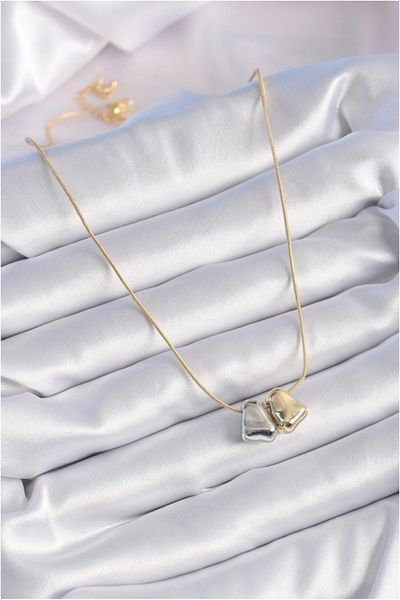 Store 316L Steel Gold Color 2-Piece Mix Color Figure Vintage Women's Necklace