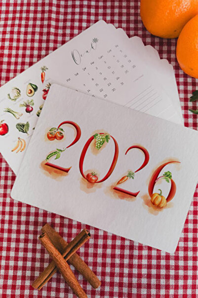 MSticker 2026 Yılı Meyve Sebze Ve Yiyecek Sezonları Takvimi, Buzdolabı Magnetli Sevgililer Günü Hediyesi