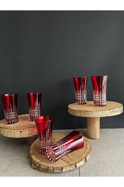 DECOSTYLE Paşabahçe 420055 300 Cc Decorated Hand Embroidered Soft Drink and Water Glass Set of 6 with Colorful Decor