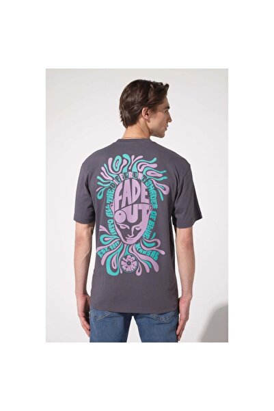 Lee Ανδρικό μπλουζάκι σε γκρι λαιμόκοψη