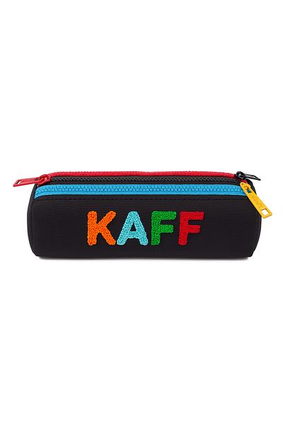 KAFF 01109 Μαύρο τρίκλινο χρώμα φερμουάρ Αδιάβροχο ύφασμα Bondit βελούδινο εμπριμέ μολυβοθήκη