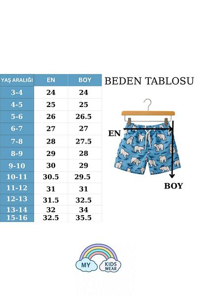 My Kids Wear Pantaloni scurti de baie pentru baieti impermeabili din material Parachute