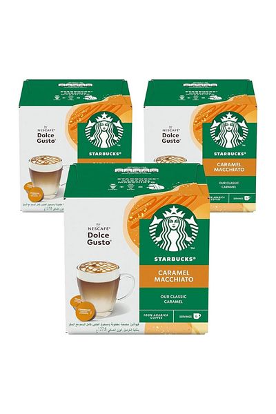 Starbucks Starbuck Caramel Macchiato By Nescafé Dolce Gusto Coffee Capsules, 3 X Boxes, 18 Servings
