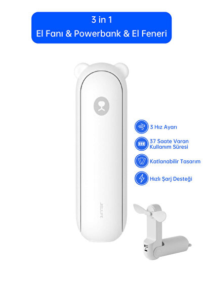 JISULIFE Handheld Fan Life8 Plus Katlanabilir El Fanı 4500mah