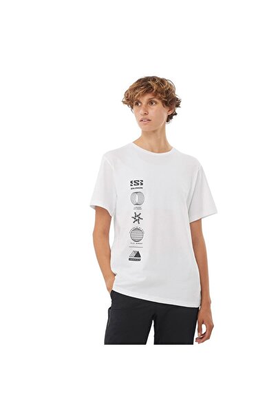 Salomon White Round Neck T-Shirt - Women, Logo Combo