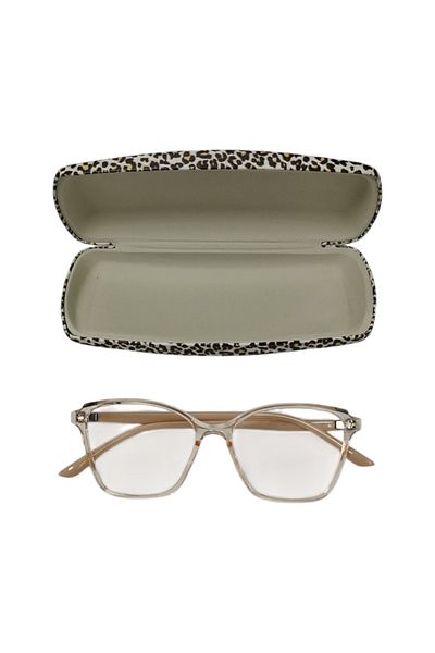 bonjorno aksesuar Oval Patterned Glasses Case for Optical Frame (Solid) with Cleaning Cloth Gift