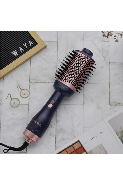 waya وايا مجفف شعر فرشاة استشوار ازرق