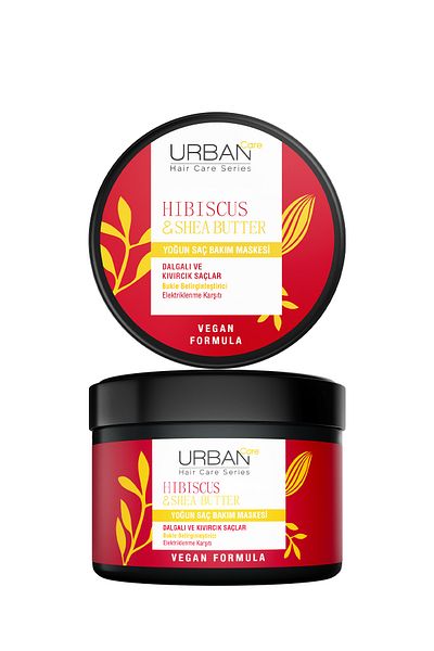 Urban Care قناع العناية المكثفة بالشعر بزبدة الكركديه والشيا للشعر المجعد والمموج 230 مل-نباتي