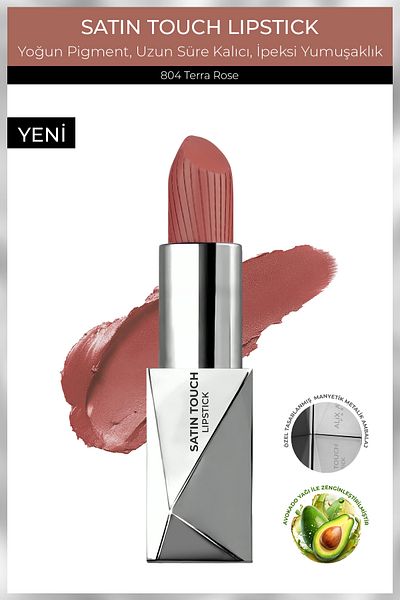 Alix Avien Semi Matte Lipstick - Satin Touch Lipstick 804 Terra Rose, Smooth Effect and Long Lasting