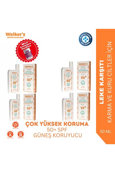 Walkers Spf50+ Anti-Blemish Very High Protection Facial Sunscreen - Anti-Aging (Pack of 4)