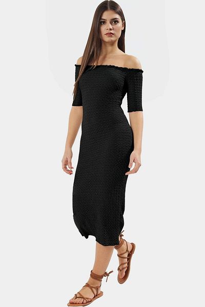 PayBuy Stylish Midi Knitted Dress Summer Seersucker Woven Comfortable Fit Premium Quality Special Design High