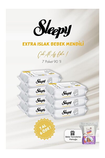 Sleepy Extra Islak Bebek Havlusu 7 Al 6 Öde Ve Pamuk Hediyeli