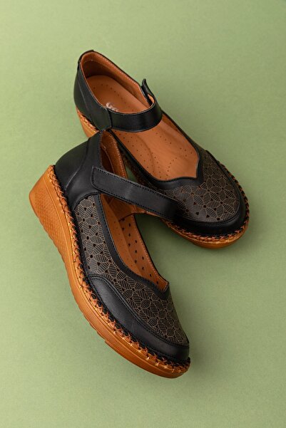 Gondol Kadın Hakiki Deri Önü Kapalı Rahat Sandalet Pyt.5100