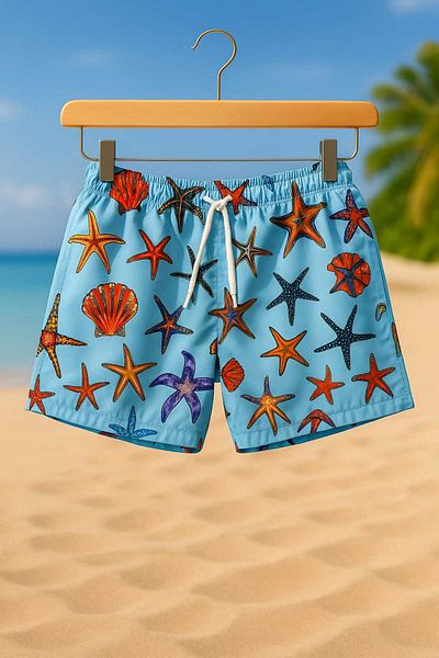 My Kids Wear Pantaloni scurti de baie pentru baieti impermeabili din material Parachute