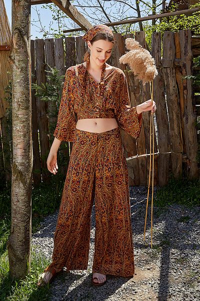 Los banditos Palazzo High Waist Loose Cut Trousers