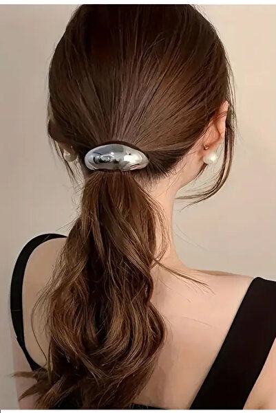 CAŞ DEKORASYON Silver Color Thick Metal Detailed Rubber Buckle