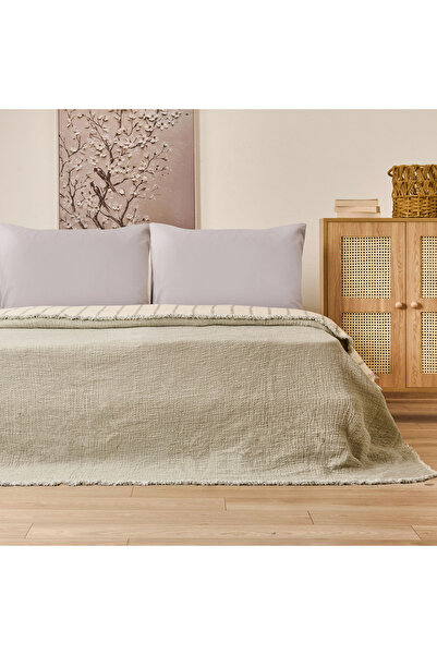 Evidea Soft Serena Double Bedspread - Ecru / Khaki - 230X250 cm