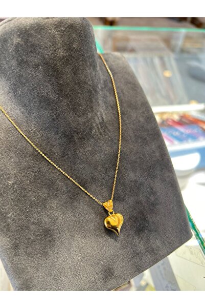 kuyumcu nurettin 3,30 gr (GRAM) Kalp Kolye 22 Ayar Altın 45 Cm