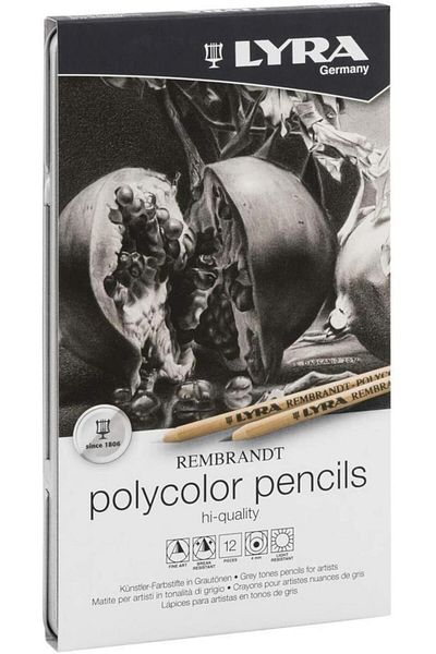 LYRA Rembrandt Polycolor Grey Tones Dry Paint 12 Colors