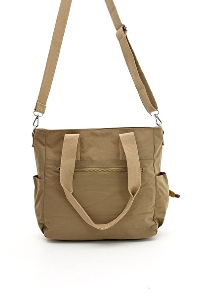 Sanmorris Mink Color Large Size Water Resistant Parachute Fabric - Crossbody and Shoulder Strap Bag