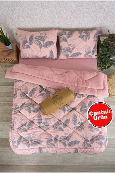 Sudemhome لحاف مزدوج فاخر من Welsoft Elite لحاف من الصوف الناعم وغطاء وسادة من Arina Powder