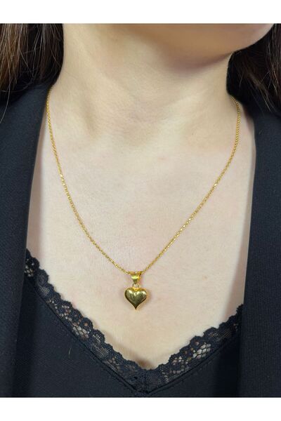 kuyumcu nurettin 3,50 Gr (gram) Kalp Kolye 22 Ayar Altın 50 Cm