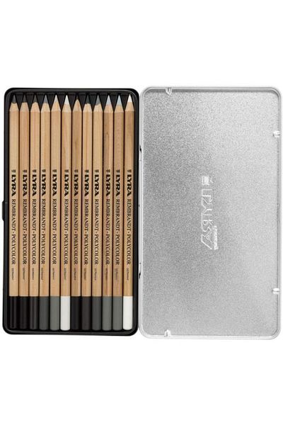 LYRA Rembrandt Polycolor Grey Tones Dry Paint 12 Colors