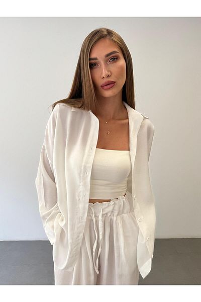 ossons Elastic Waist Modal Shirt Pants Suit