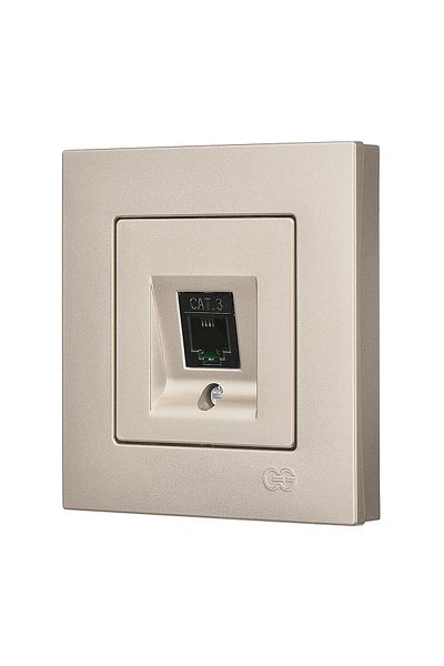 Günsan Elektrik Günsan Eqona Metallic Beige Numeris Telephone Socket (Cat3)
