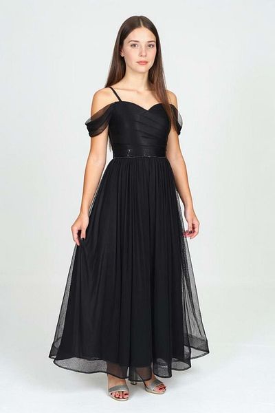Mnk Baby&Kids Βραδινό φόρεμα Dilina Girl's Chiffon M00747 ΜΑΥΡΟ