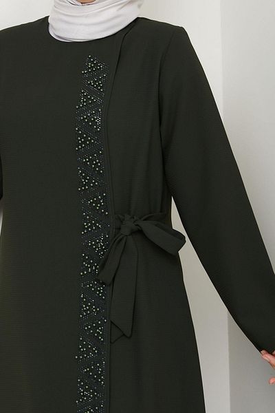 ESLEMNUR Pearl Yandan Tie Petek Ferace En2098