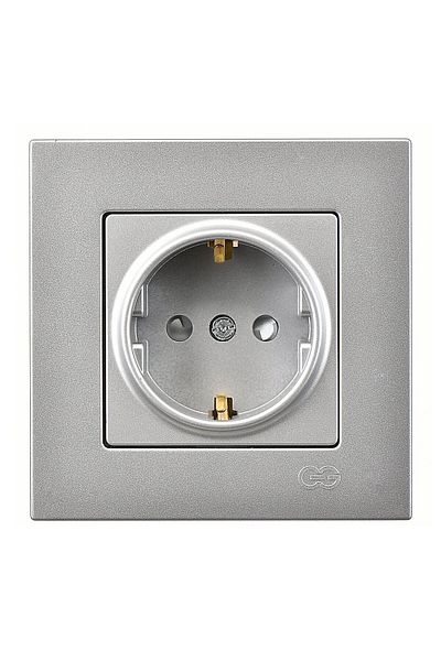 Günsan Elektrik Günsan Eqona Silver Child Proof Grounded Socket