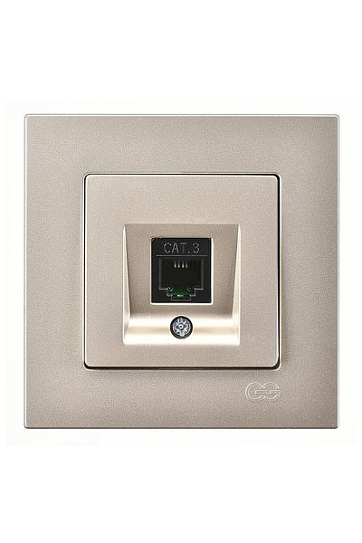 Günsan Elektrik Günsan Eqona Metallic Beige Numeris Telephone Socket (Cat3)