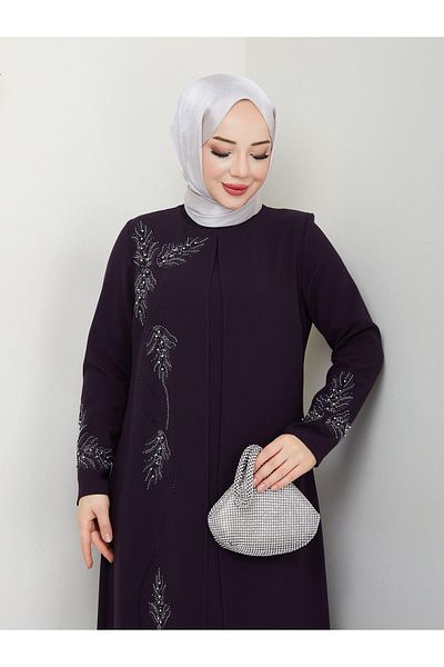 ESLEMNUR Plus Size Leaf Stone Mother Dress En7008