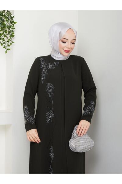 ESLEMNUR Φόρεμα Mother Plus Size Leaf Stone En7008