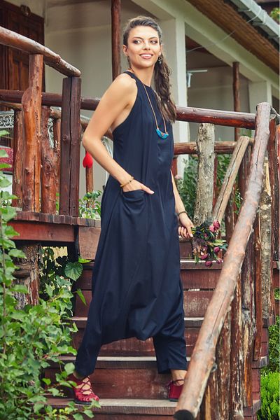 Los banditos Low-cut Zippered Pocket Women's Shalwar Jumpsuit