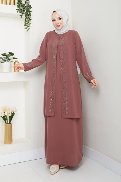 ESLEMNUR Plus Size Mother Dress with Sprinkled Stones