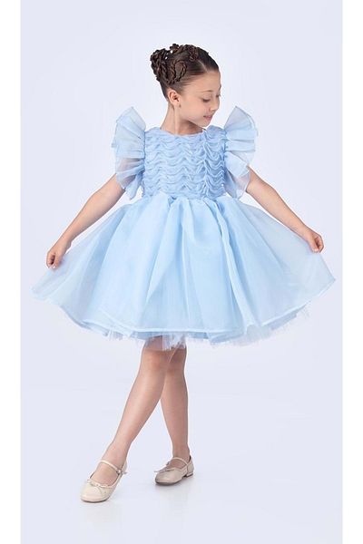 Mnk Baby&Kids Βραδινό φόρεμα Maronia Girl Princess Model - M00746 ΜΠΛΕ