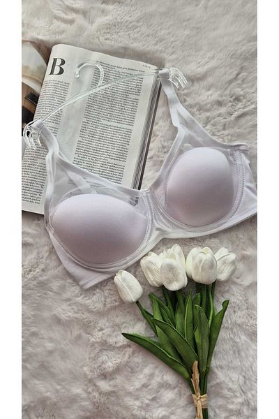 HS İÇ GİYİM Women's White Gathering Minimizer Underwire Soft Bra