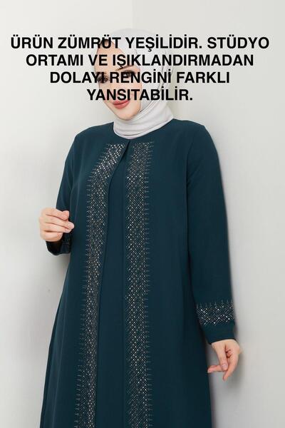 ESLEMNUR Plus Size Mother Dress with Sprinkled Stones