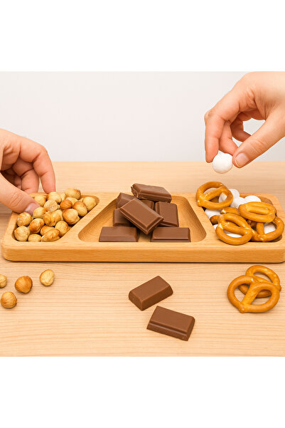 tios home 3 Compartment Multi-Purpose Presentation Stand Made of Baked Beech Wood