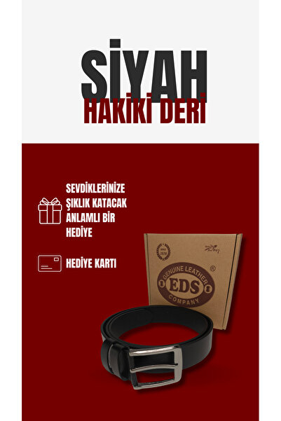 genuine leather company eds Erkek Siyah Spor %100 Hakiki Deri Kemer